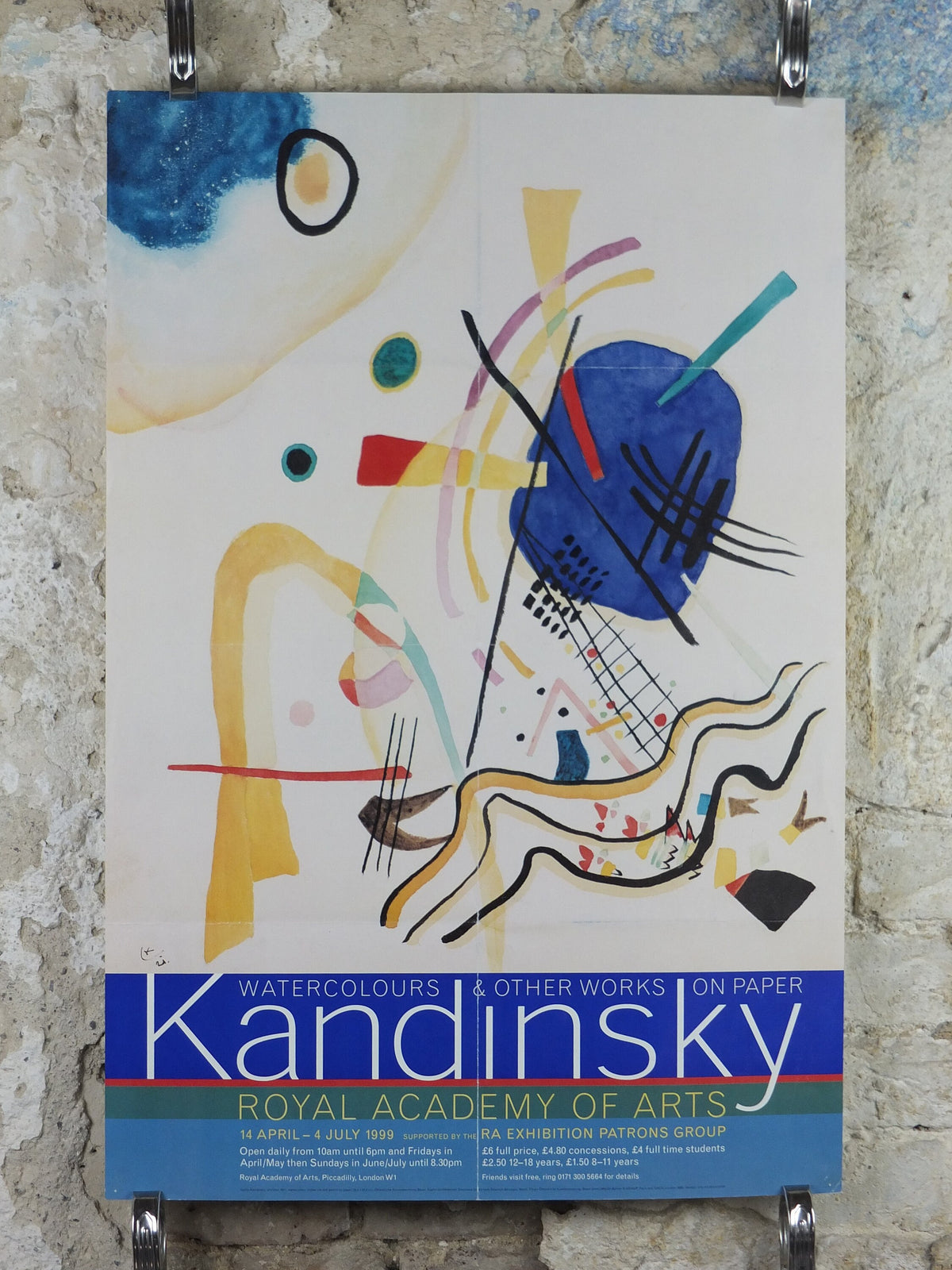 1999 Royal Academy of Arts Poster, Wassily Kandinsky, Untitled 1921, abstract art and expressionism, gallery exhibition wall art 1990s