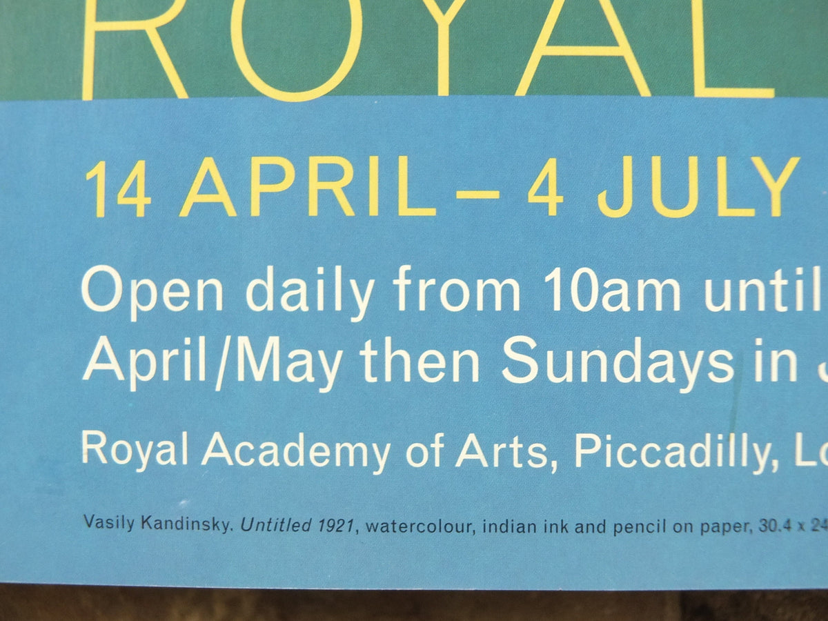 1999 Royal Academy of Arts Poster, Wassily Kandinsky, Untitled 1921, abstract art and expressionism, gallery exhibition wall art 1990s