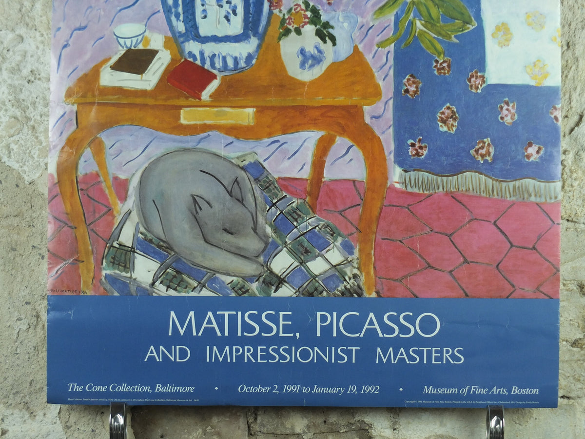 1991 Henri Matisse Poster, Interior with Dog 1934, Fauvism, Modernism, Post-Impressionism, gallery exhibition wall art decor