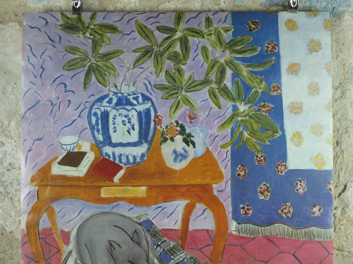 1991 Henri Matisse Poster, Interior with Dog 1934, Fauvism, Modernism, Post-Impressionism, gallery exhibition wall art decor