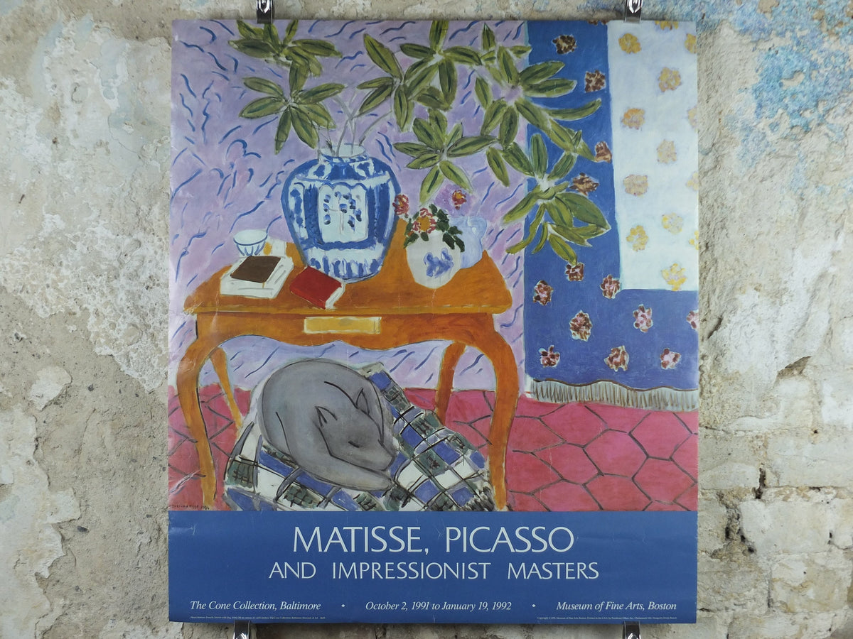 1991 Henri Matisse Poster, Interior with Dog 1934, Fauvism, Modernism, Post-Impressionism, gallery exhibition wall art decor