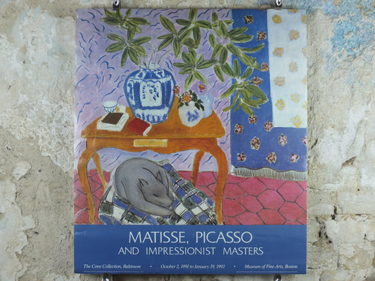 1991 Henri Matisse Poster, Interior with Dog 1934, Fauvism, Modernism, Post-Impressionism, gallery exhibition wall art decor