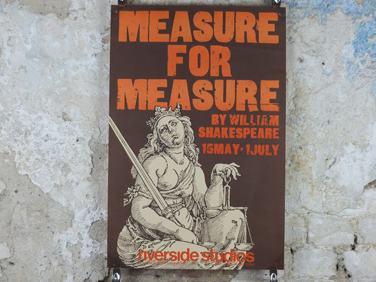 1979 William Shakespeare Poster, Measure for Measure, Helen Mirran, Riverside Studios, Hammersmith, London, wall art decor