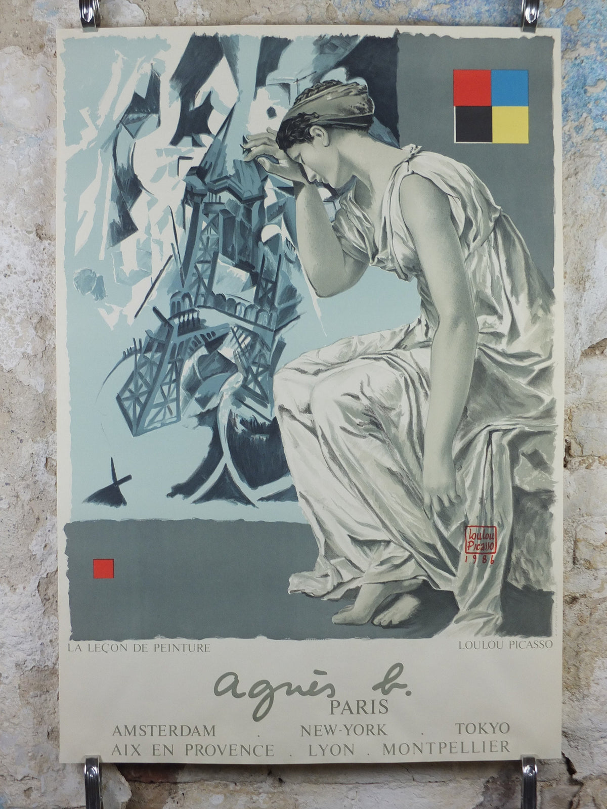 1986 Agnes B Poster, Loulou Picasso Design, The Painting Lesson, La Lecon De Peinture, Jean-Louis Dupre Bazooka Collective, wall art decor