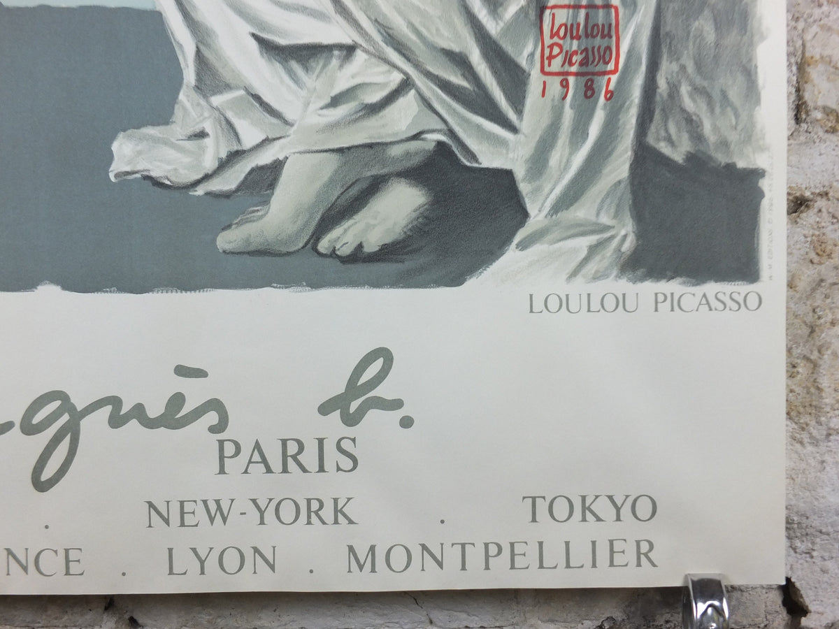 1986 Agnes B Poster, Loulou Picasso Design, The Painting Lesson, La Lecon De Peinture, Jean-Louis Dupre Bazooka Collective, wall art decor