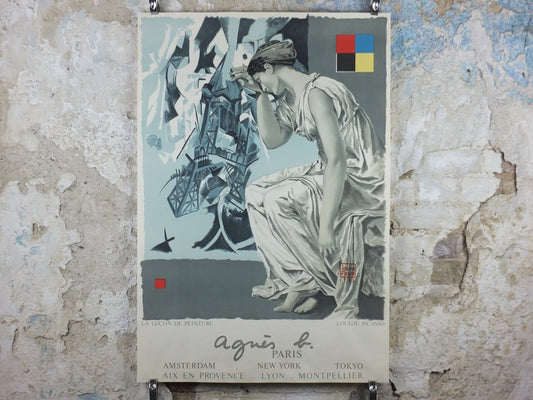 1986 Agnes B Poster, Loulou Picasso Design, The Painting Lesson, La Lecon De Peinture, Jean-Louis Dupre Bazooka Collective, wall art decor