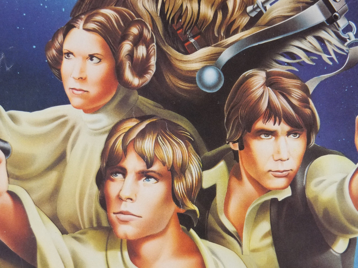 1978 Star Wars Poster, Proctor & Gamble, Luke Skywalker, Han Solo, Chewbacca, Princess Leia, advertising Cascade Cheer Dawn, wall art decor