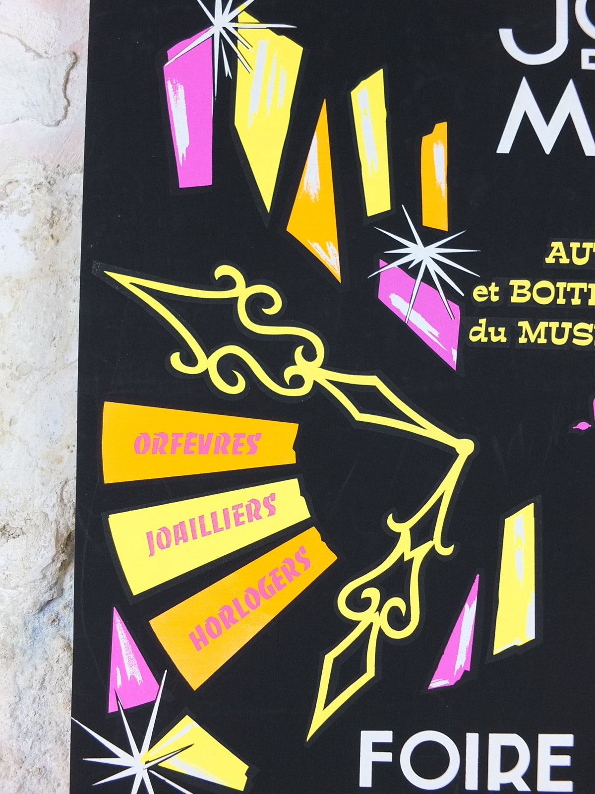 1967 Fourth day of Le Mans Poster, luminous flute musician, glow in the dark, by Aloe, agriculture, industrial, retro wall art decor
