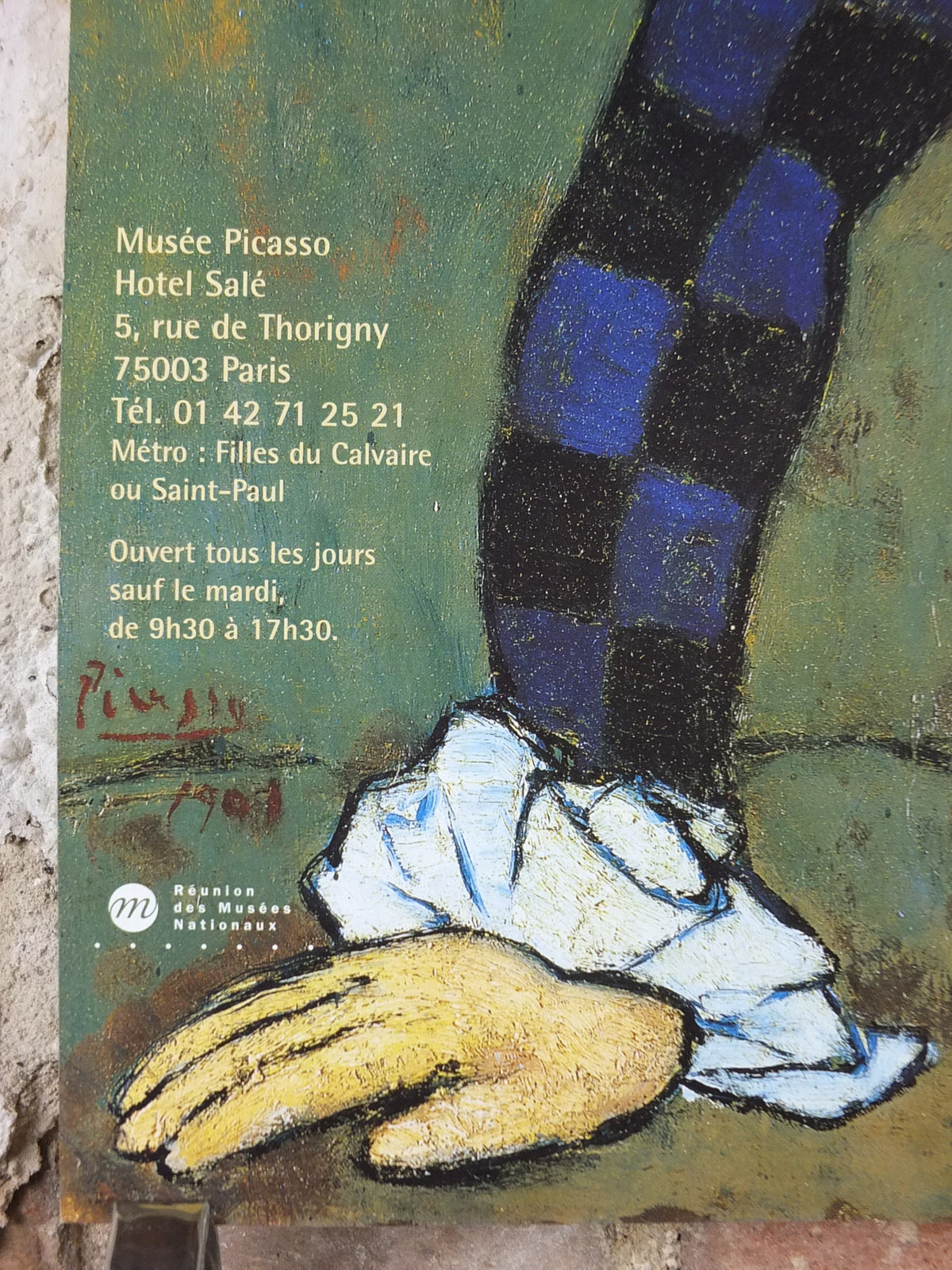 1998 Pablo Picasso Poster, Seated Harlequin, Metropolitian Museum of Arts New York, Blue period, artist gallery exhibition, wall art decor