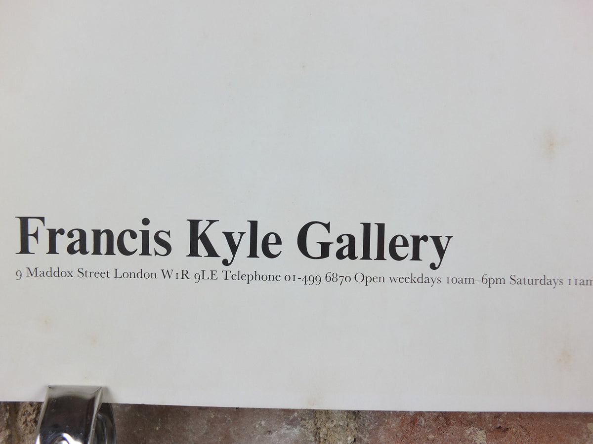 1983 Paul Gell Poster, Watercolours, Francis Kyle Gallery, London, gallery exhibition wall art decor