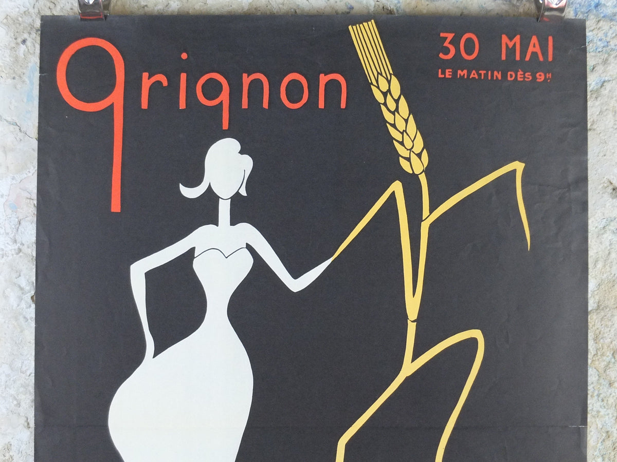 1950s Gringon Garden Party Poster, AgroParisTech, École nationale supérieure d'Agronomie de Grignon, summer ball, dancing, wall art decor