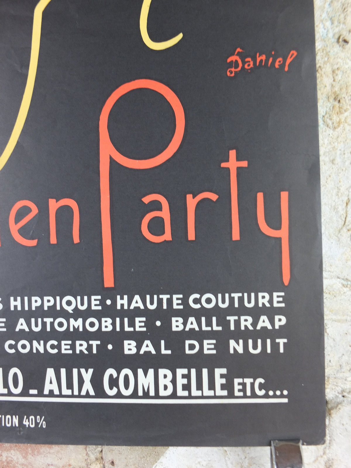 1950s Gringon Garden Party Poster, AgroParisTech, École nationale supérieure d'Agronomie de Grignon, summer ball, dancing, wall art decor