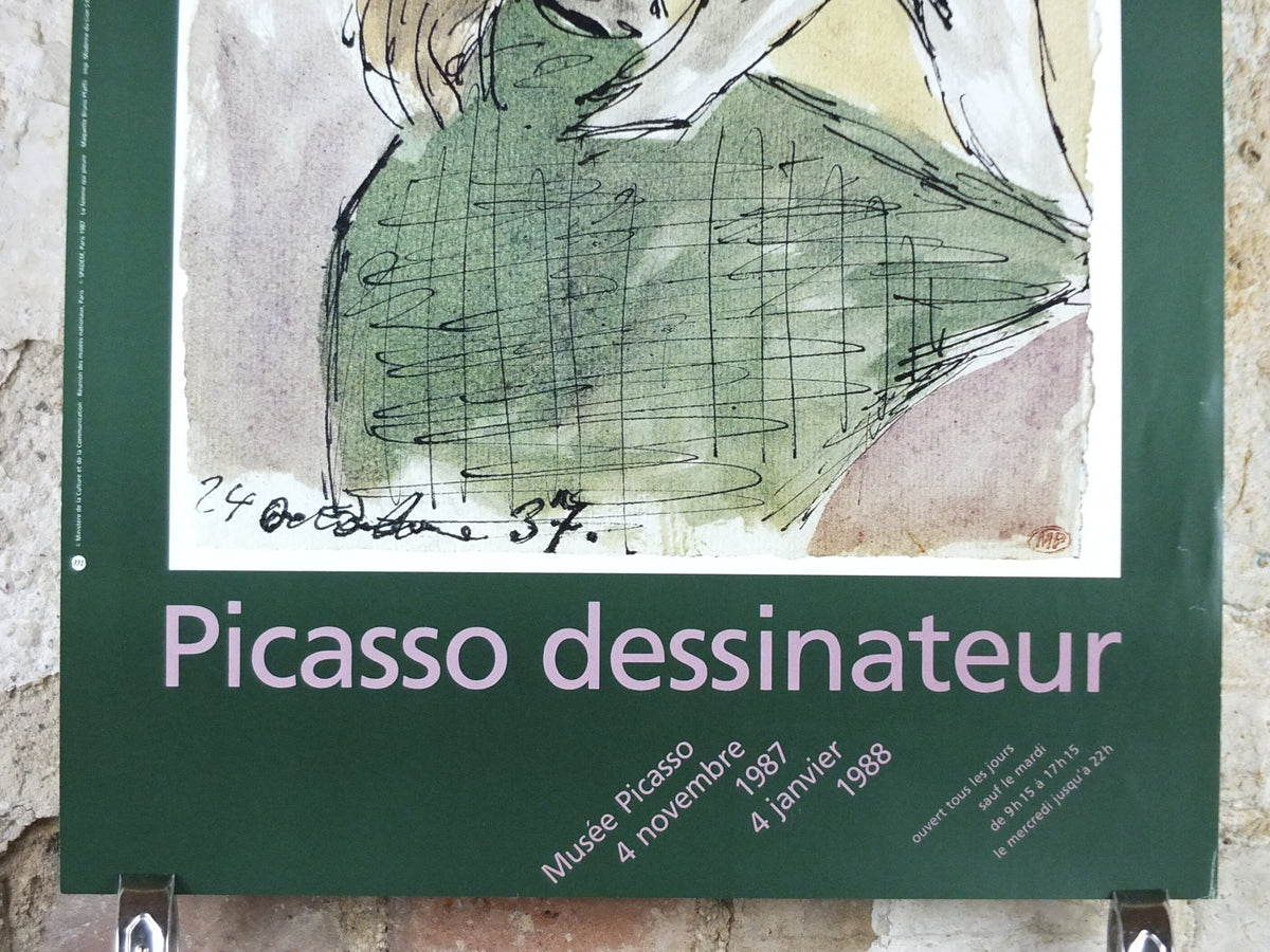 1987 Pablo Picasso Poster, The Weeping Woman, Dora Maar, La femme qui pleure, Picasso Museum, artist gallery exhibition, wall art decor