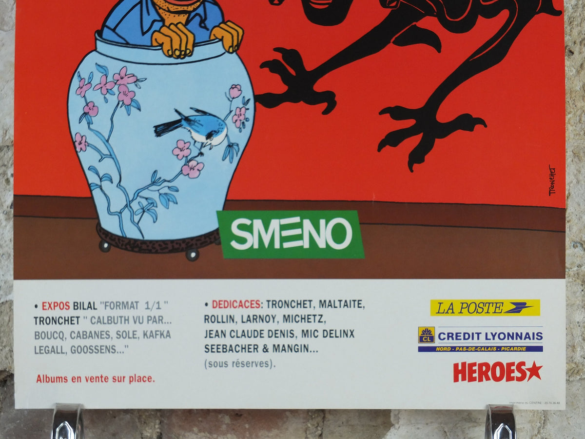 1991 Comic Convention Poster, SMENO Festival B.d., Comic Festival Lille, French comic book, wall art decor