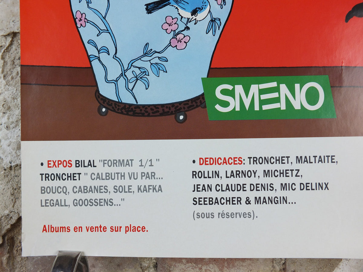 1991 Comic Convention Poster, SMENO Festival B.d., Comic Festival Lille, French comic book, wall art decor