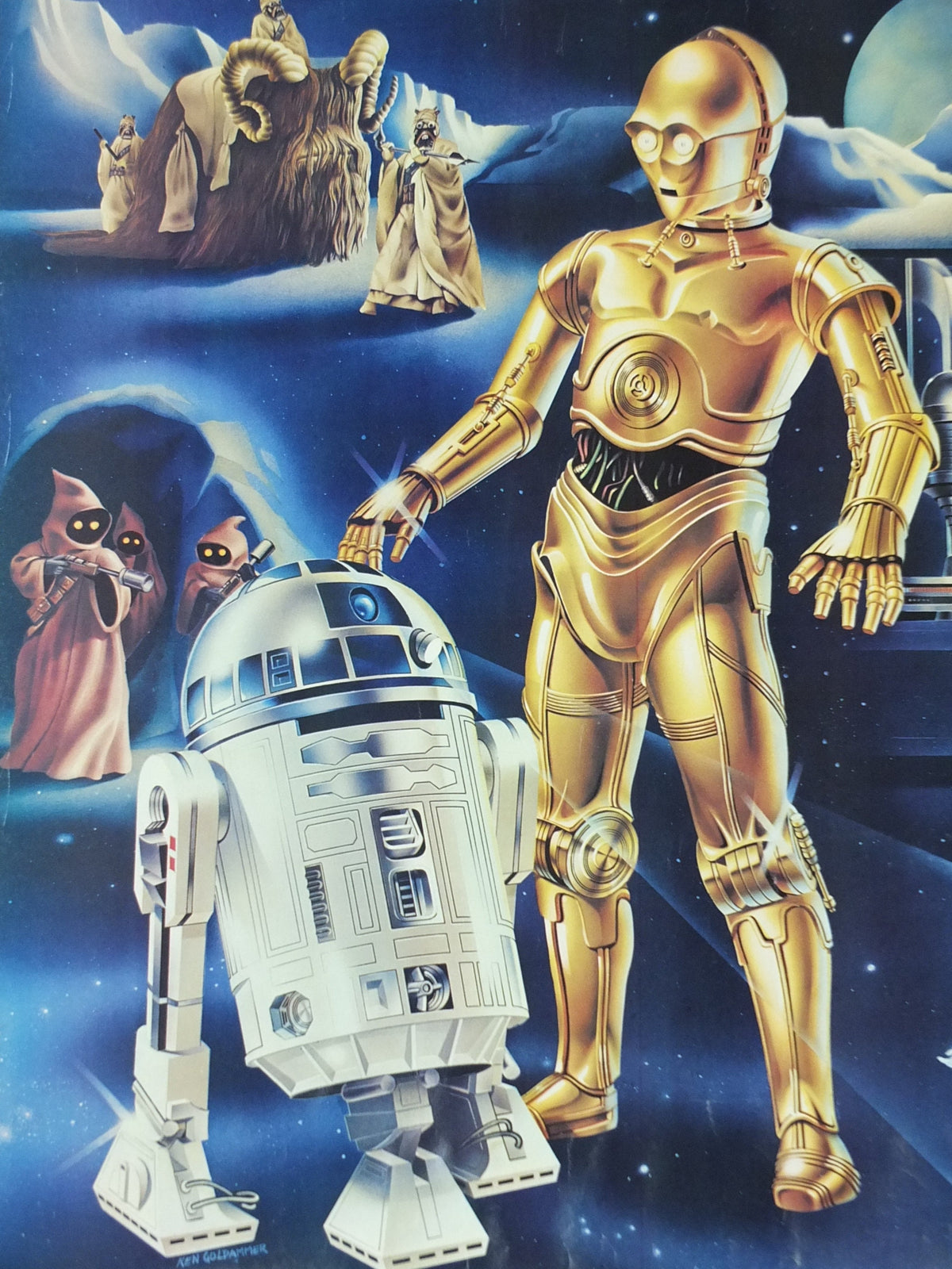 1978 Star Wars Poster, Proctor & Gamble, See Threepio C3PO, Artoo Deetoo R2D2, Princess Leia, advertising Cascade Cheer Dawn, wall art decor