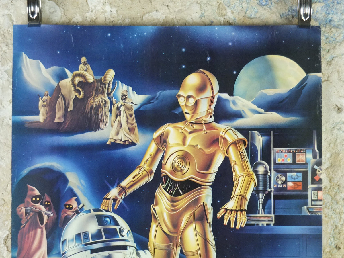 1978 Star Wars Poster, Proctor & Gamble, See Threepio C3PO, Artoo Deetoo R2D2, Princess Leia, advertising Cascade Cheer Dawn, wall art decor