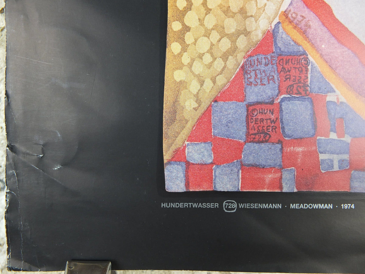 1991 Friedensreich Hundertwasser Poster, Meadowman, Wiesenmann, L'Homme Pre, 728, original poster, wall art decor