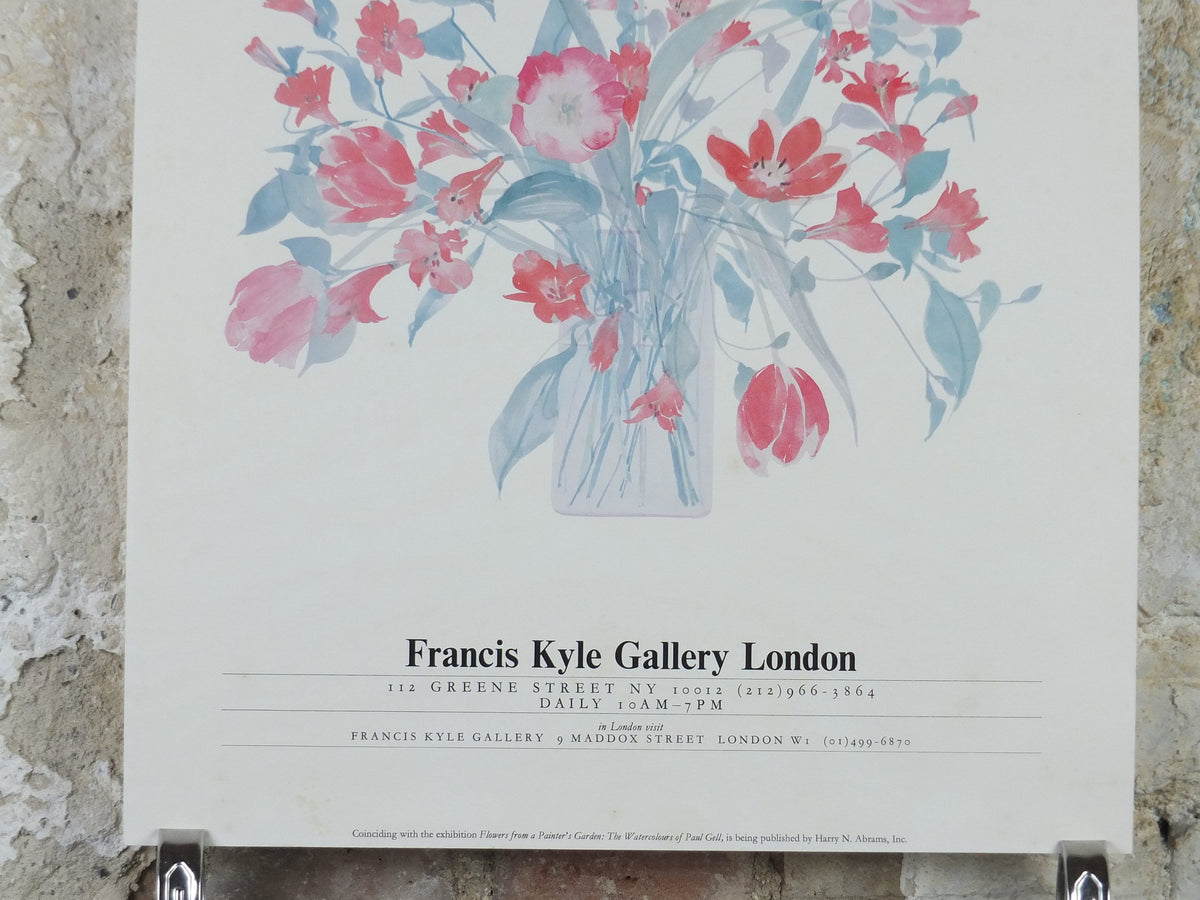 1983 Paul Gell Poster, Watercolours, Francis Kyle Gallery, London, gallery exhibition wall art decor