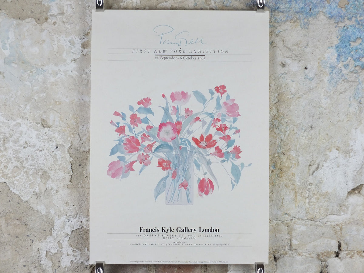 1983 Paul Gell Poster, Watercolours, Francis Kyle Gallery, London, gallery exhibition wall art decor