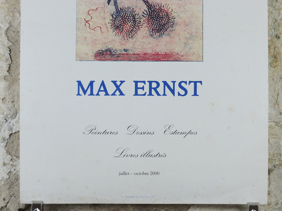 2000 Max Ernst Poster, paintings drawings prints, dada expressionism, artist gallery exhibition wall art decor