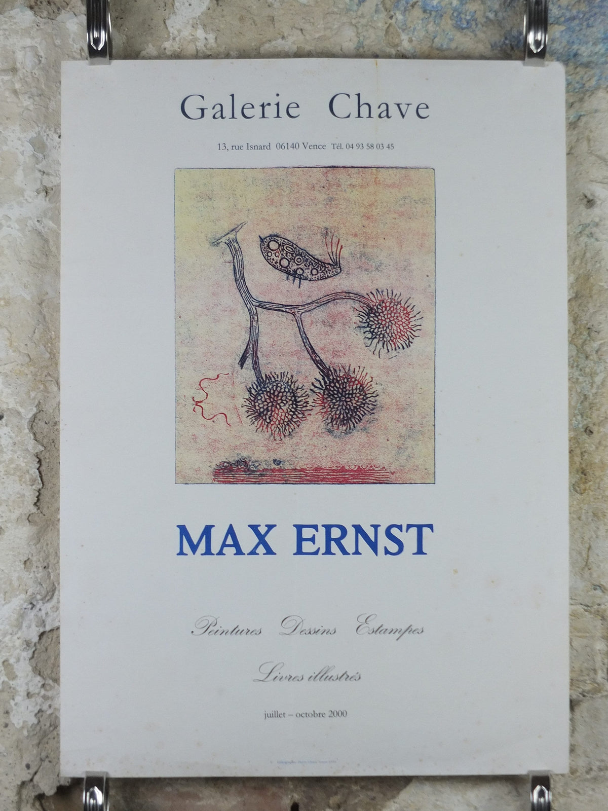 2000 Max Ernst Poster, paintings drawings prints, dada expressionism, artist gallery exhibition wall art decor