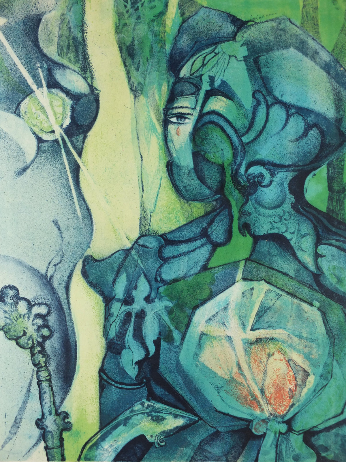 1974 Lancelot Poster, Luc Simon handsigned with original drawings, King Arthur, Arthurian legend, artist gallery exhibition, wall art decor