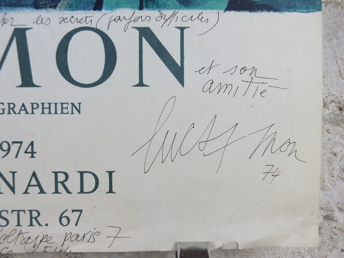 1974 Lancelot Poster, Luc Simon handsigned with original drawings, King Arthur, Arthurian legend, artist gallery exhibition, wall art decor