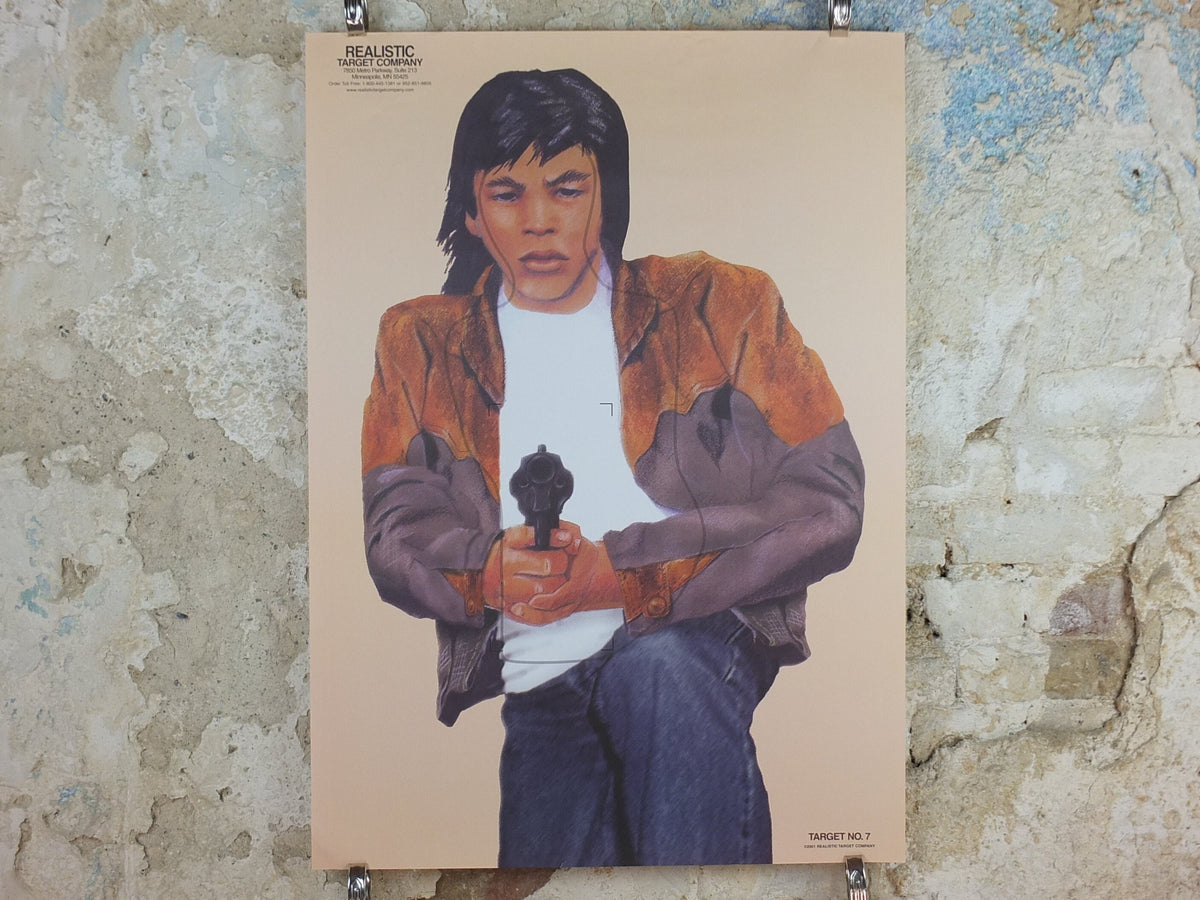 2001 Vintage Criminal Target Poster, #7 Realistic Target Company, Minneapolis, Law Enforcement, comic cartoon gun police, wall art decor
