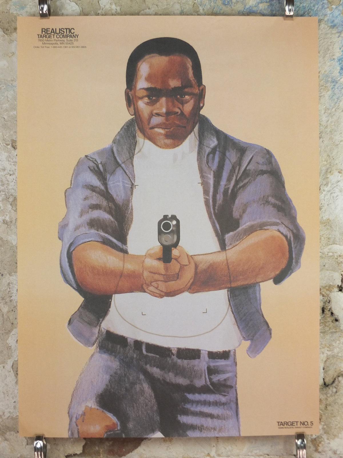 2006 Vintage Criminal Target Poster, #5 Realistic Target Company, Minneapolis, Law Enforcement, comic cartoon gun police, wall art decor