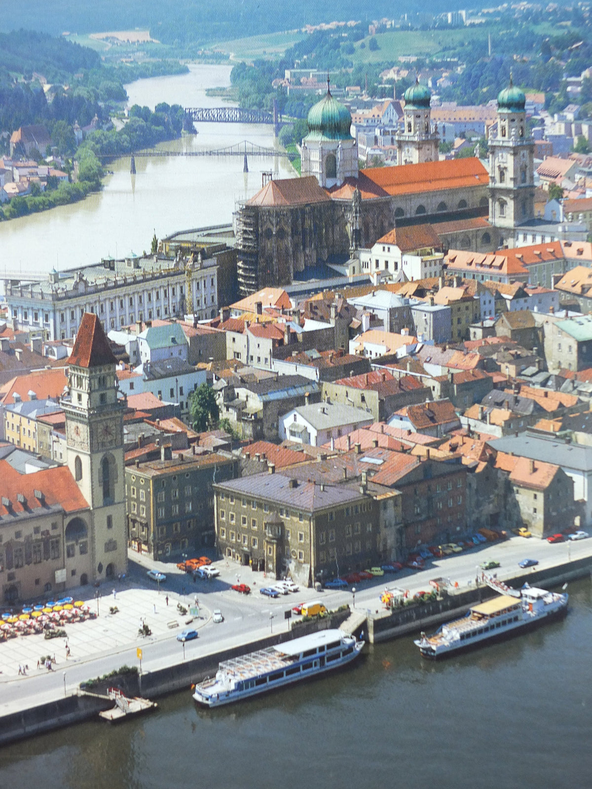 1970s Passau Germany Poster, Danube River, Bavaria, travel tourism holiday vacation wall art decor