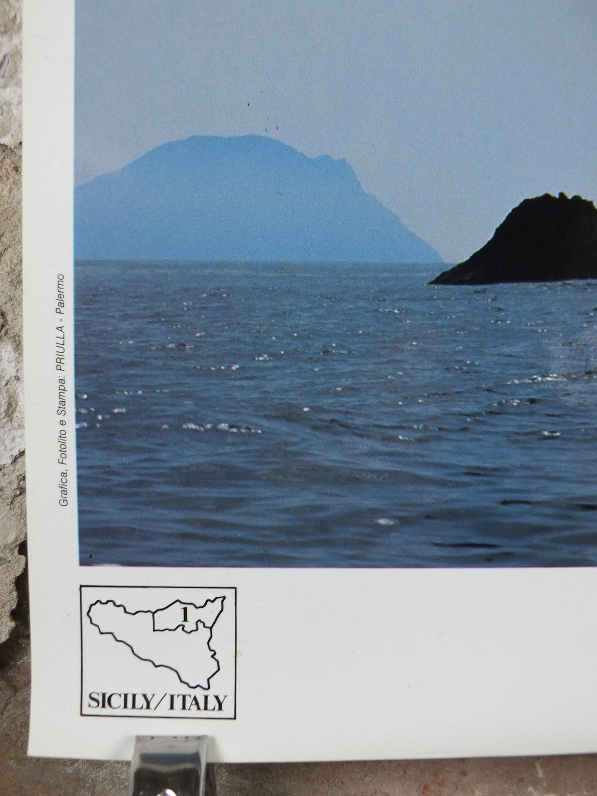 1980s La Canna Filicudi Italy Travel Poster, Messina Strait, island paradise, travel tourism, holiday vacation, wall art decor