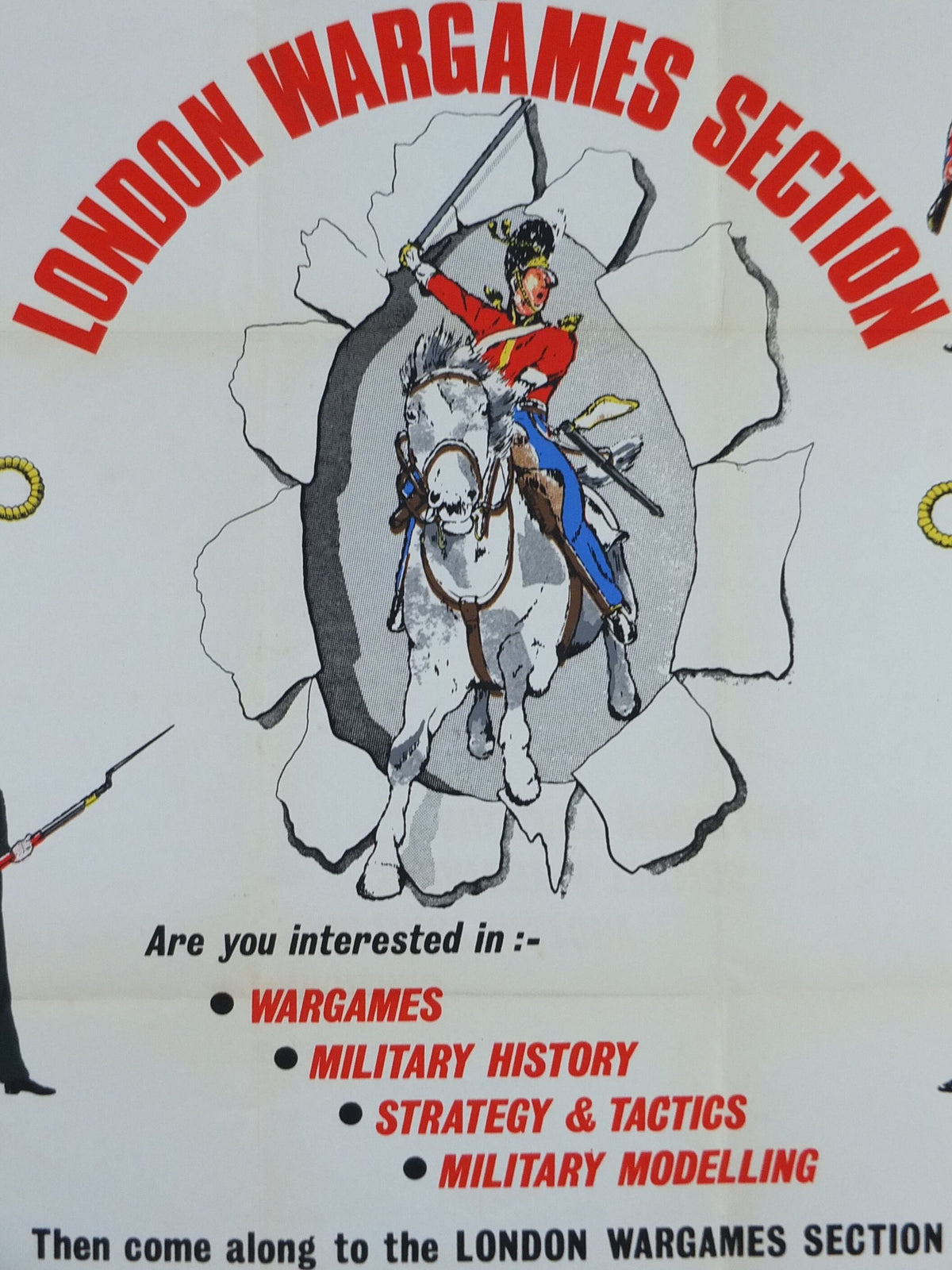 1950s London Wargames Section Poster, Ordnance Arms York Road London SE1, military history, historical war gaming, wall art decor