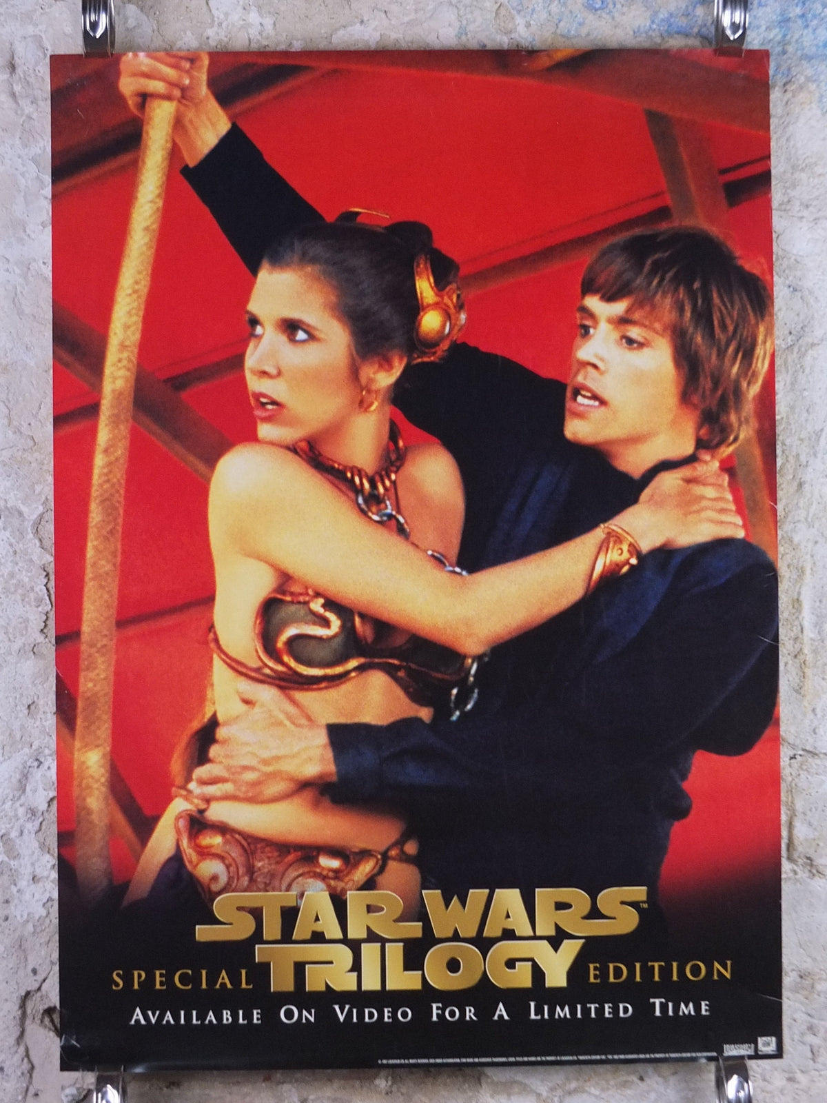1997 Luke and Leia Poster, Vintage Star Wars Trilogy, Return of the Jedi Special Edition, Lucasfilm, wall art film memorabilia