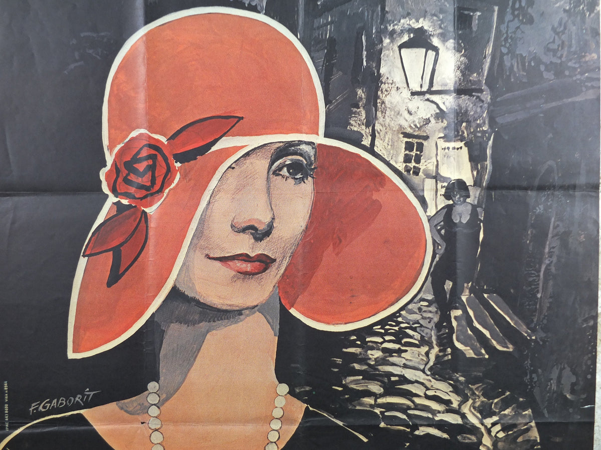 1960s Greta Garbo Poster, Joyless Street, 1925 film, French "Grande" size, La Rue Sans Joie, Large Vintage French, wall art decor