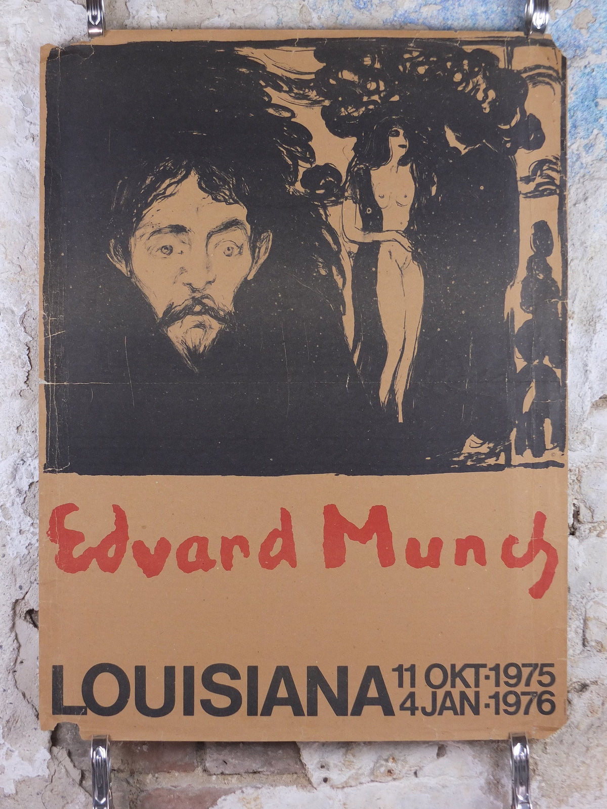 1976 Edvard Munch Poster, Jealousy 1895, Louisiana Copenhagen, Denmark, Expressionism, Symbolism, gallery exhibition, wall art decor
