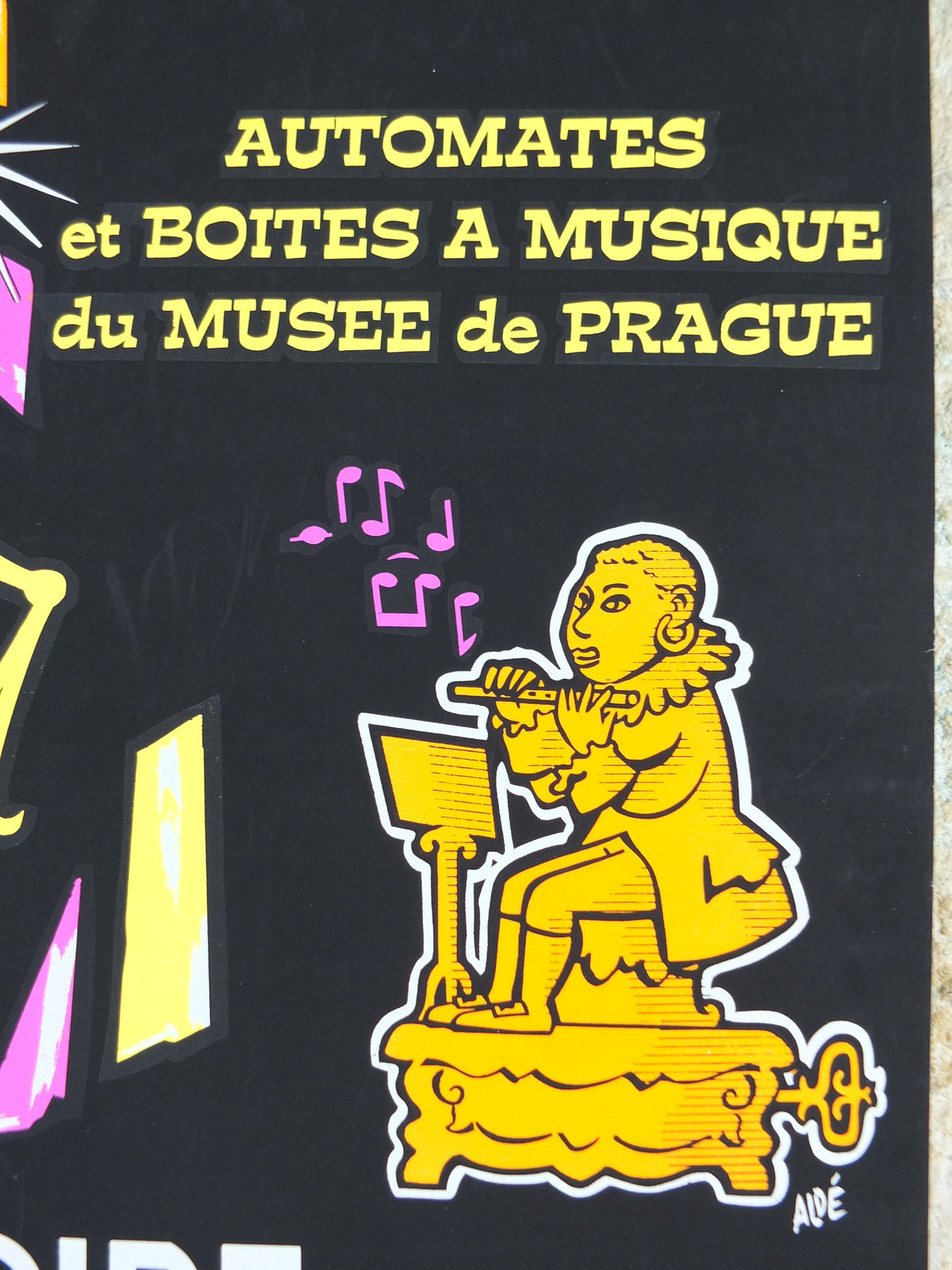 1967 Fourth day of Le Mans Poster, luminous flute musician, glow in the dark, by Aloe, agriculture, industrial, retro wall art decor