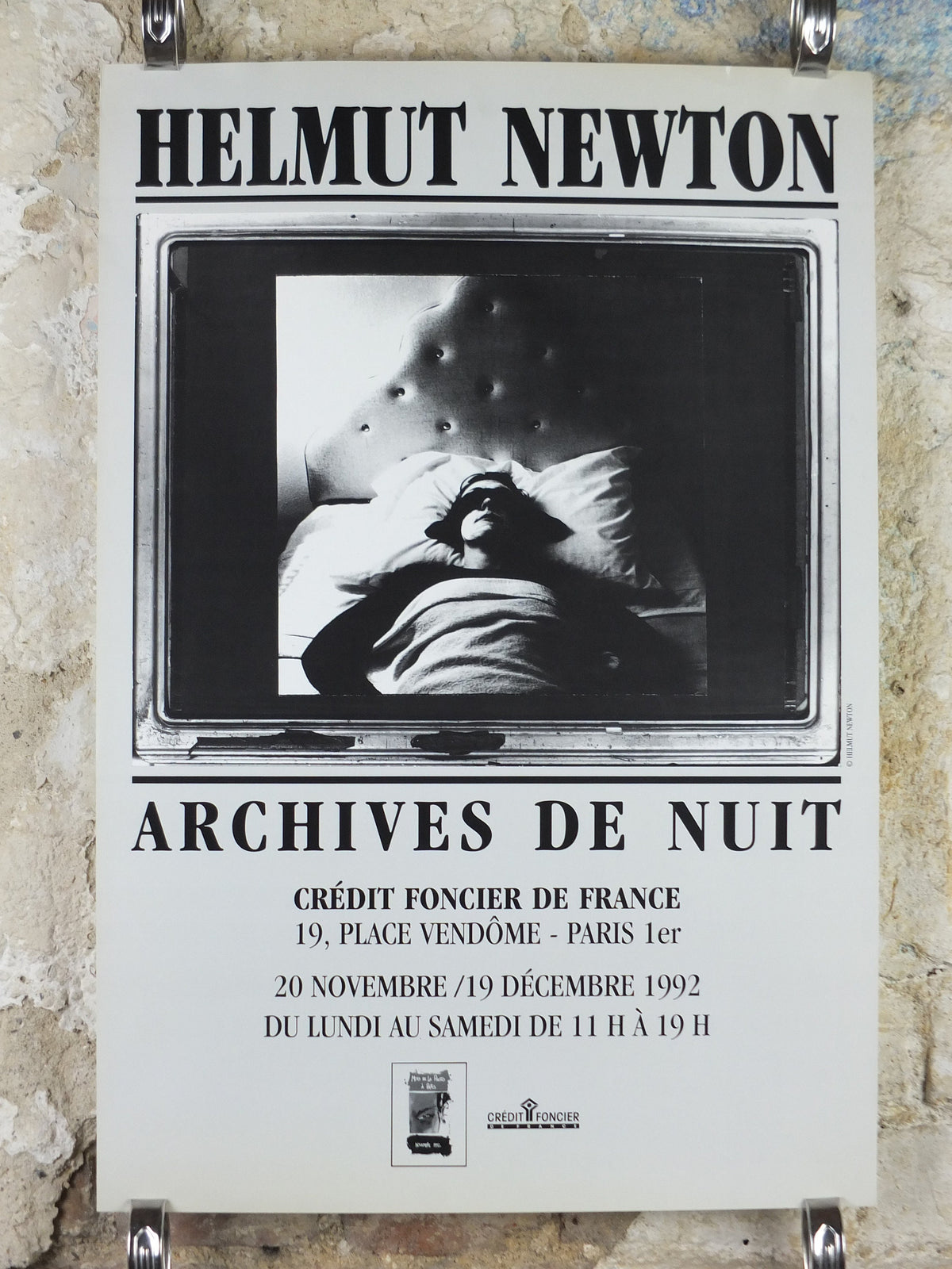 1992 Helmut Newton Poster, Archives de Nuit, erotic nudes photographer, Vogue, artist gallery exhibition wall art decor