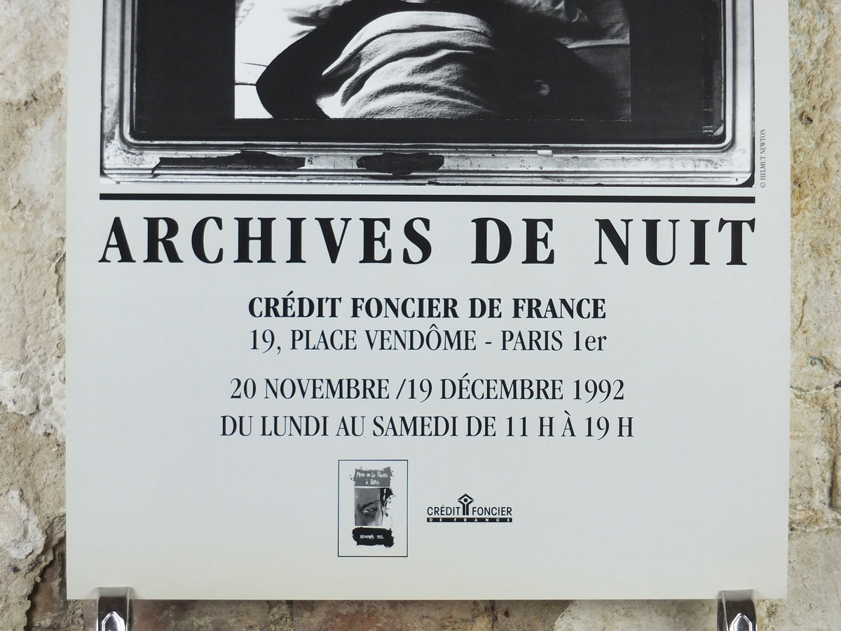 1992 Helmut Newton Poster, Archives de Nuit, erotic nudes photographer, Vogue, artist gallery exhibition wall art decor