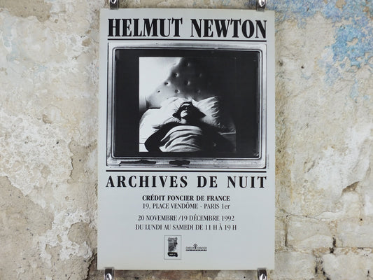 1992 Helmut Newton Poster, Archives de Nuit, erotic nudes photographer, Vogue, artist gallery exhibition wall art decor