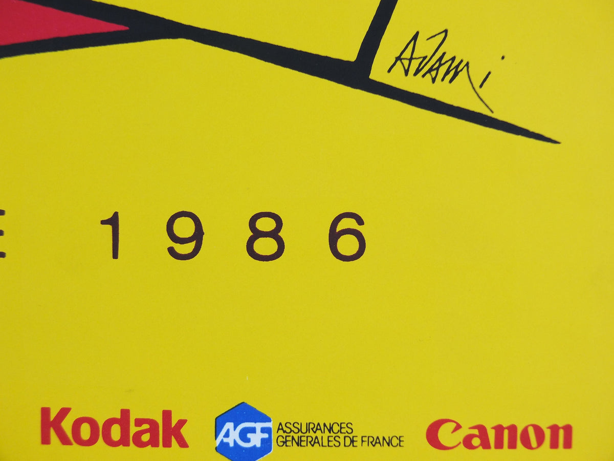 1986 Mois de la photo a Paris Poster by Adami, Photography, Camera, Kodak Canon, French technology advertising, retro wall art decor