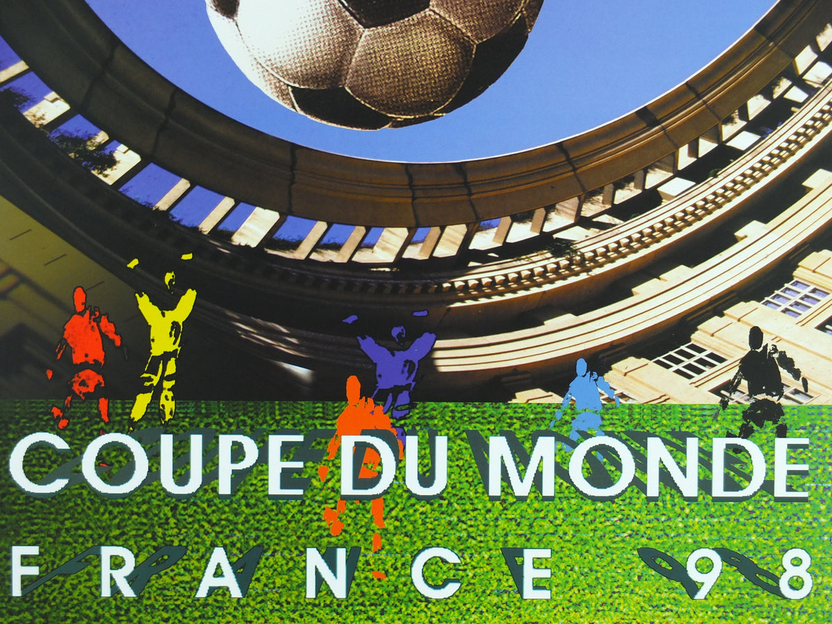 1998 World Cup Poster, Montpellier France 98, Coupe du Monde, by V Solsona, football, soccer, 70cm x 50cm, original sport wall art decor