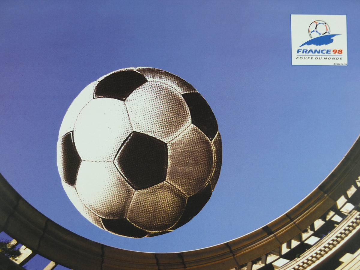 1998 World Cup Poster, Montpellier France 98, Coupe du Monde, by V Solsona, football, soccer, 70cm x 50cm, original sport wall art decor