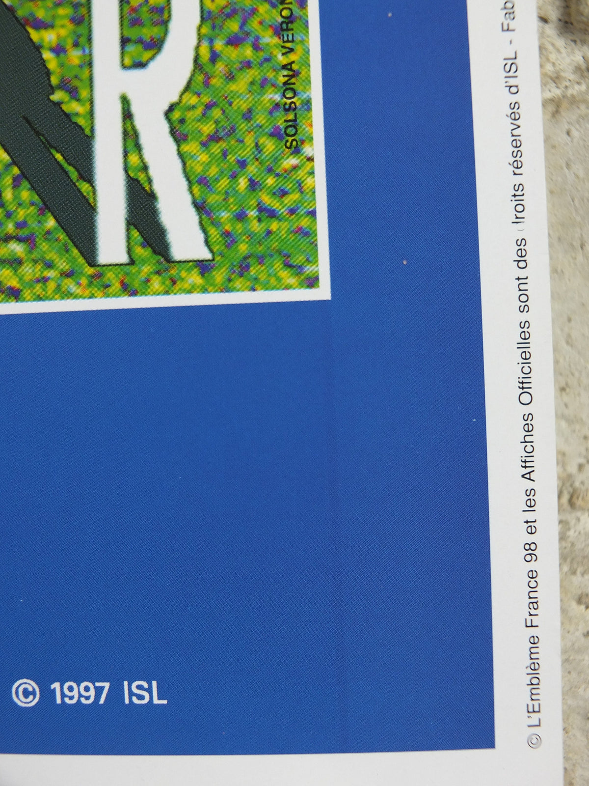 1998 World Cup Poster, Montpellier France 98, Coupe du Monde, by V Solsona, football, soccer, 70cm x 50cm, original sport wall art decor