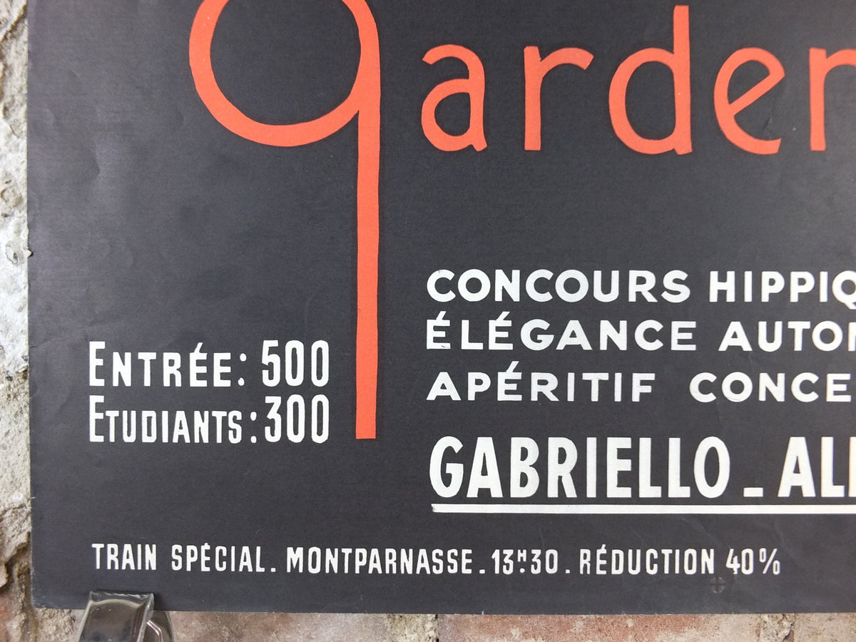1950s Gringon Garden Party Poster, AgroParisTech, École nationale supérieure d'Agronomie de Grignon, summer ball, dancing, wall art decor