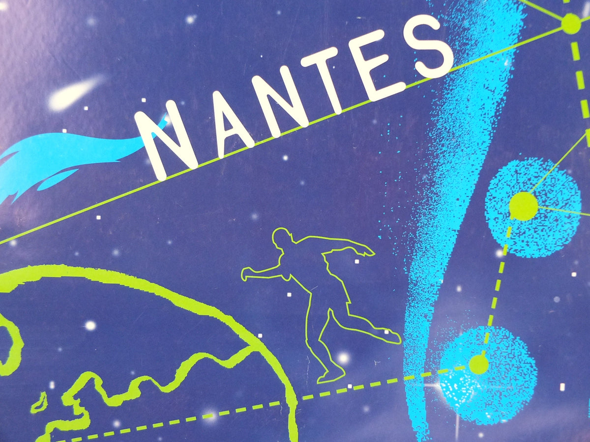 1998 World Cup Poster, Nantes France 98, Coupe du Monde, by Sandra Nikolic, football, soccer, 80cm x 60cm, original sport wall art decor