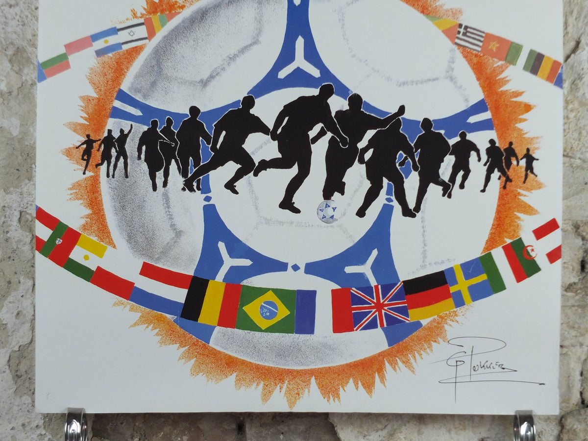 1998 World Cup Poster, Lens France 98, Coupe du Monde, by G Pekkler, football, soccer, 80cm x 60cm, original sport wall art decor