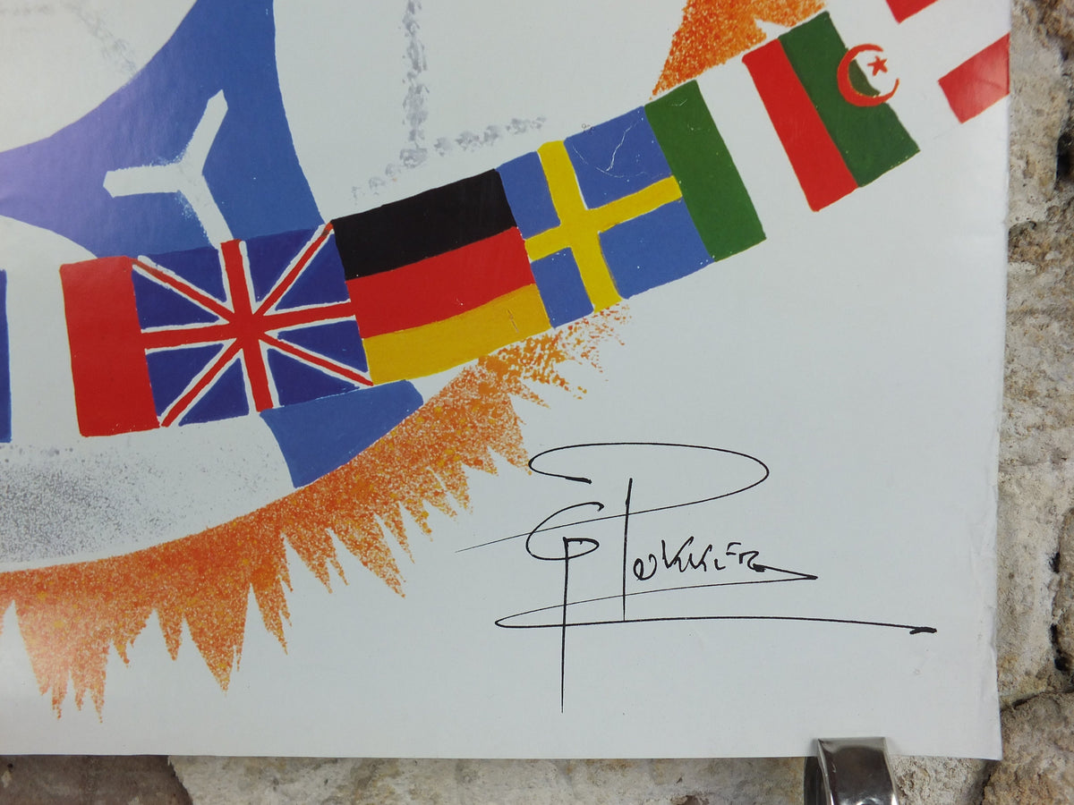 1998 World Cup Poster, Lens France 98, Coupe du Monde, by G Pekkler, football, soccer, 80cm x 60cm, original sport wall art decor