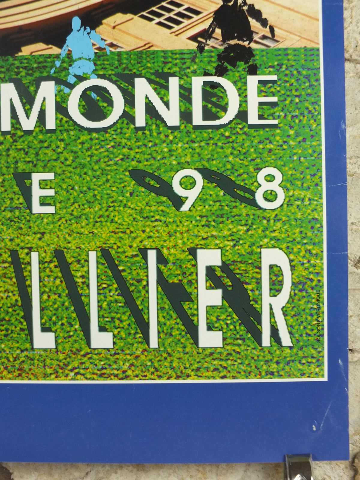 1998 World Cup Poster, Montpellier France 98, Coupe du Monde, by V Solsona, football, soccer, 80cm x 60cm, original sport wall art decor