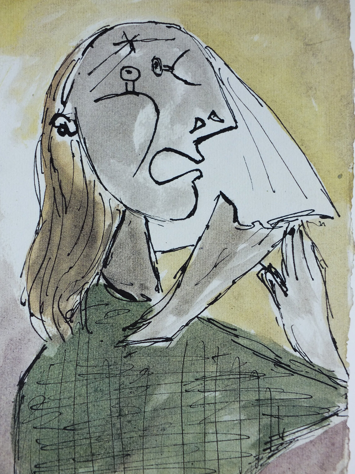 1987 Pablo Picasso Poster, The Weeping Woman, Dora Maar, La femme qui pleure, Picasso Museum, artist gallery exhibition, wall art decor